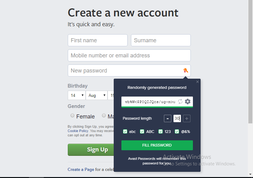 Avast Password Firefox Addon