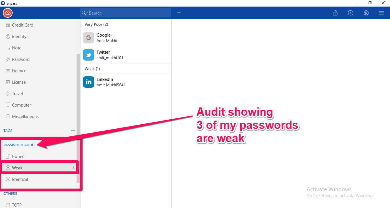 enpass password audit