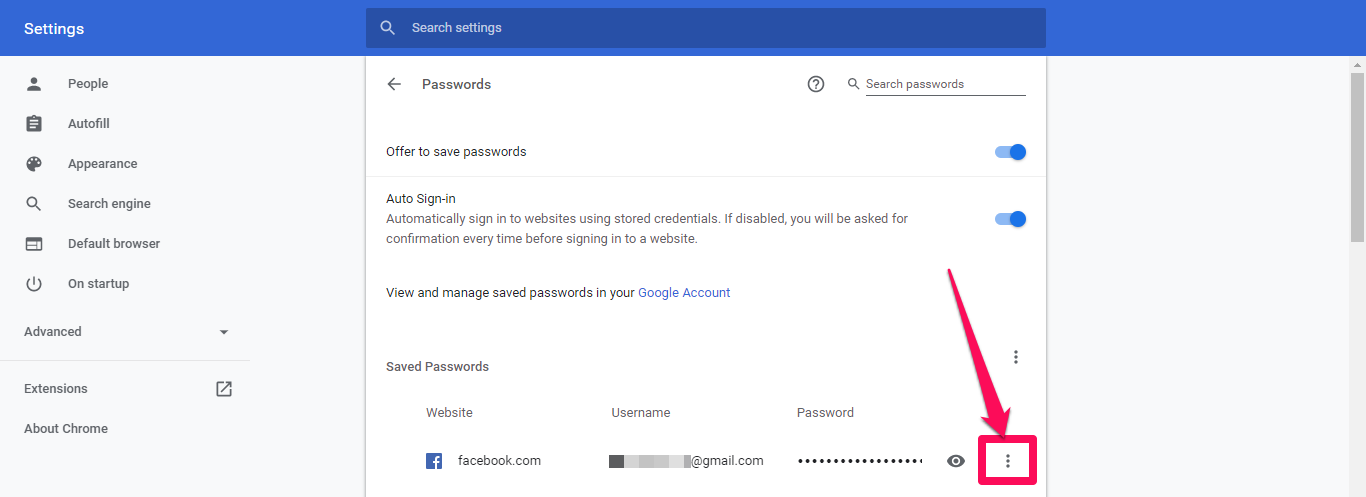 google chrome password manager