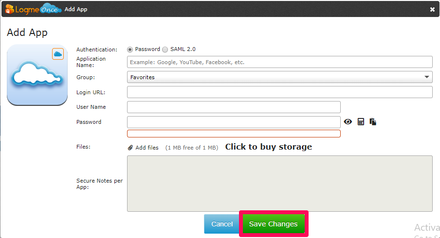 logmeonce save password1