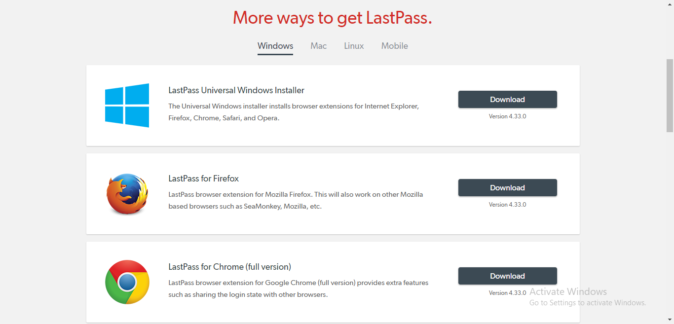 lastpass device compatibility 1