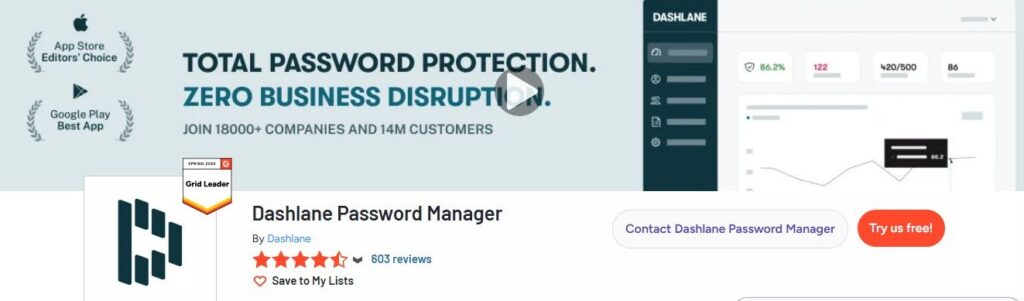 Dashlane's G2 Password Manager Review